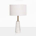 Lampe à poser moderne Athos en Or et blanc marbre