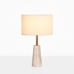 Lampe à poser moderne Athos en Or et blanc marbre