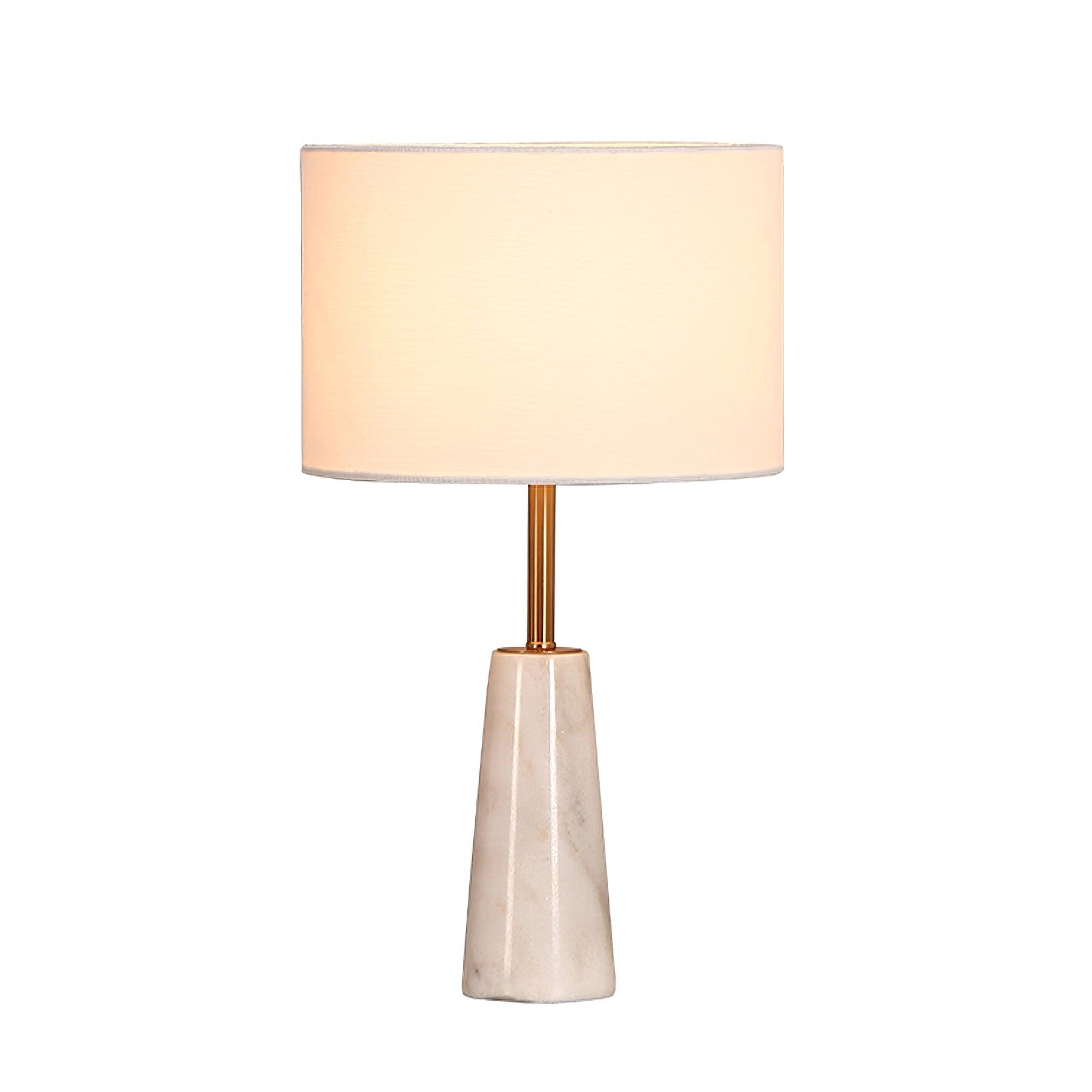 Lampe à poser moderne Athos en Or et blanc marbre