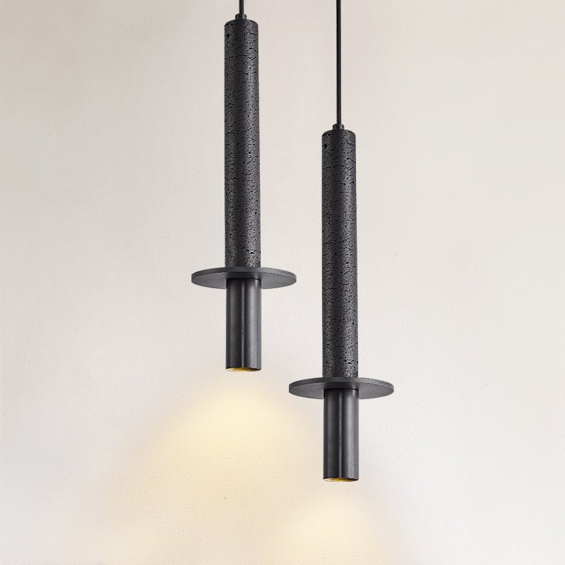 Suspension moderne Peak en Noir travertin