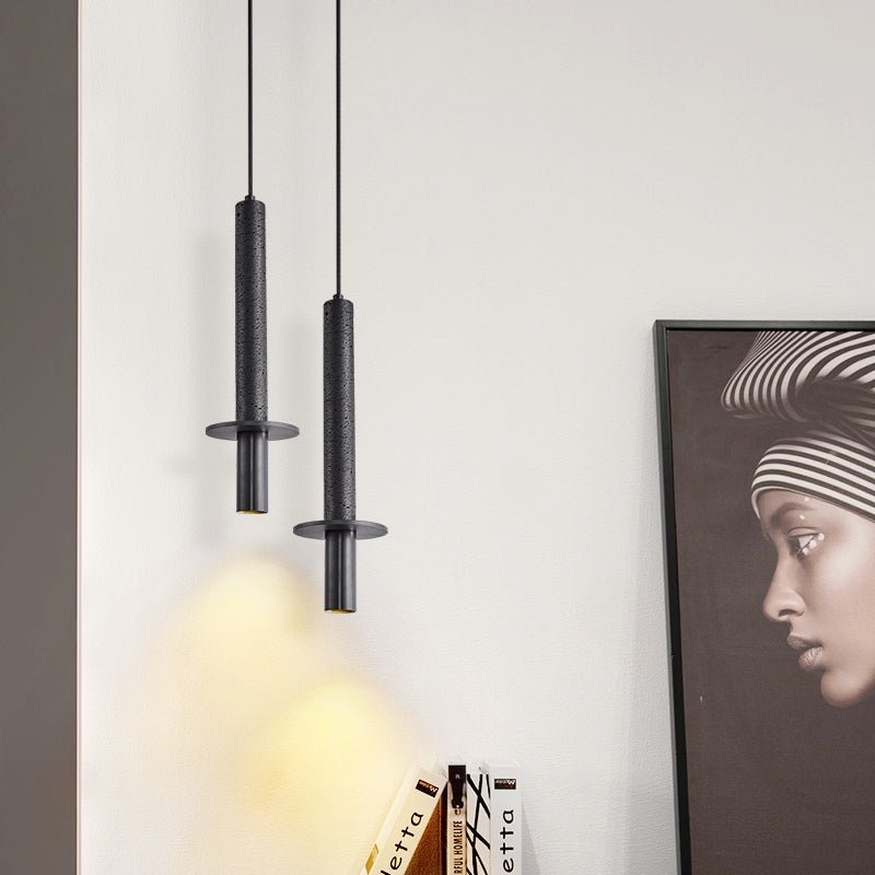 Suspension moderne Peak en Noir travertin