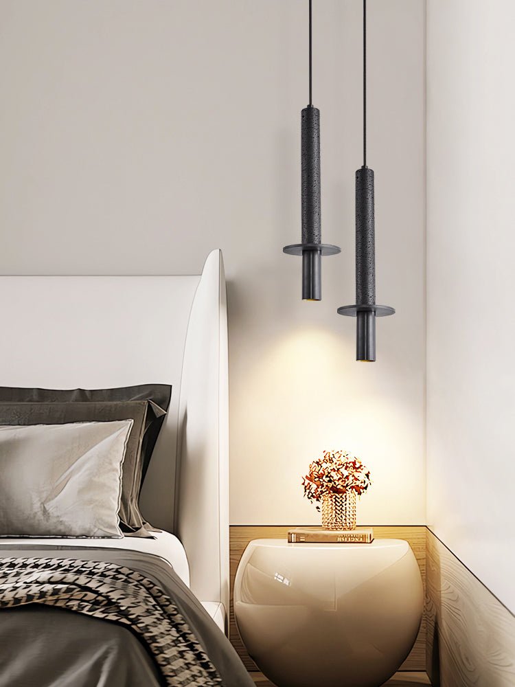 Suspension moderne Peak en Noir travertin