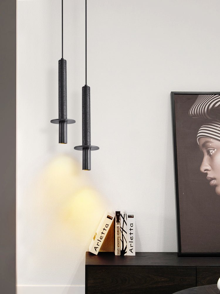 Suspension moderne Peak en Noir travertin