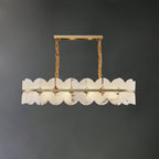 Lustre moderne Anza en Albâtre Or et blanc