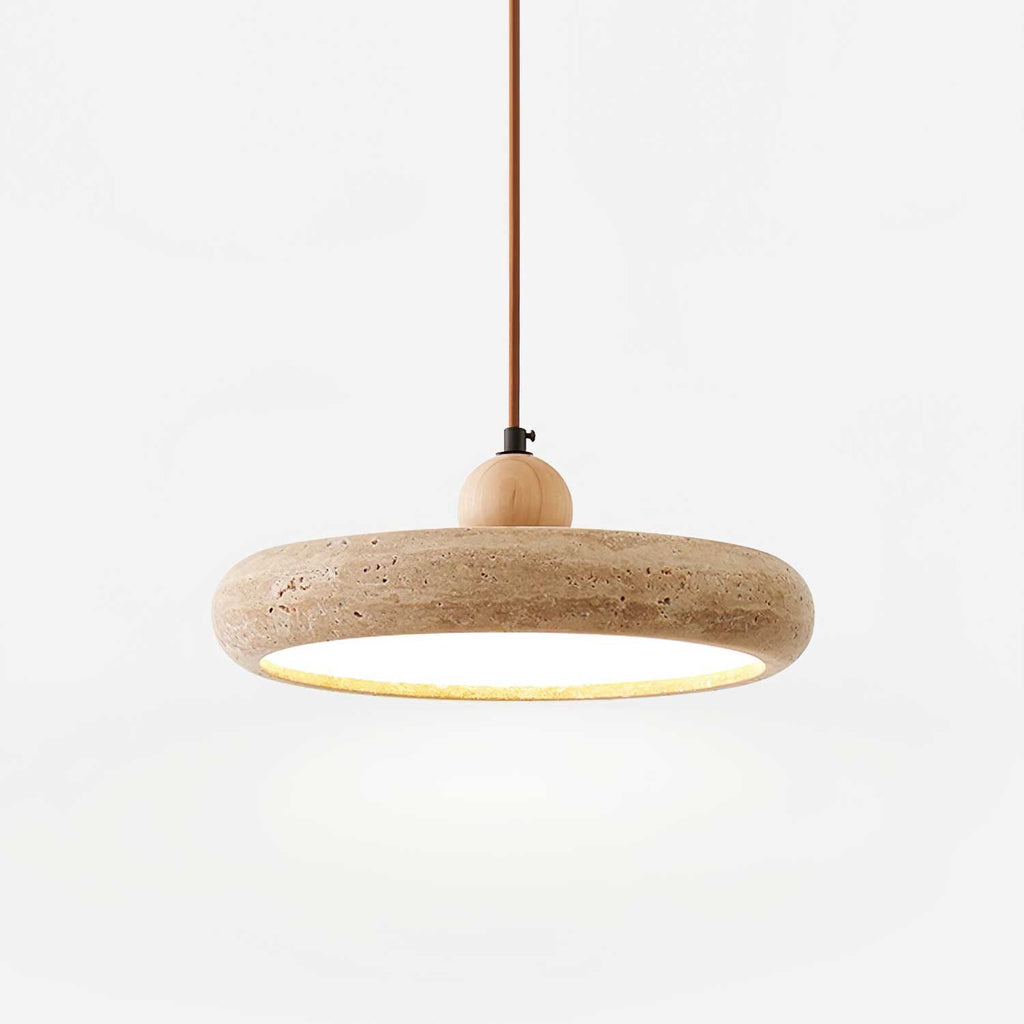 Suspension moderne Esaias en Travertin jaune