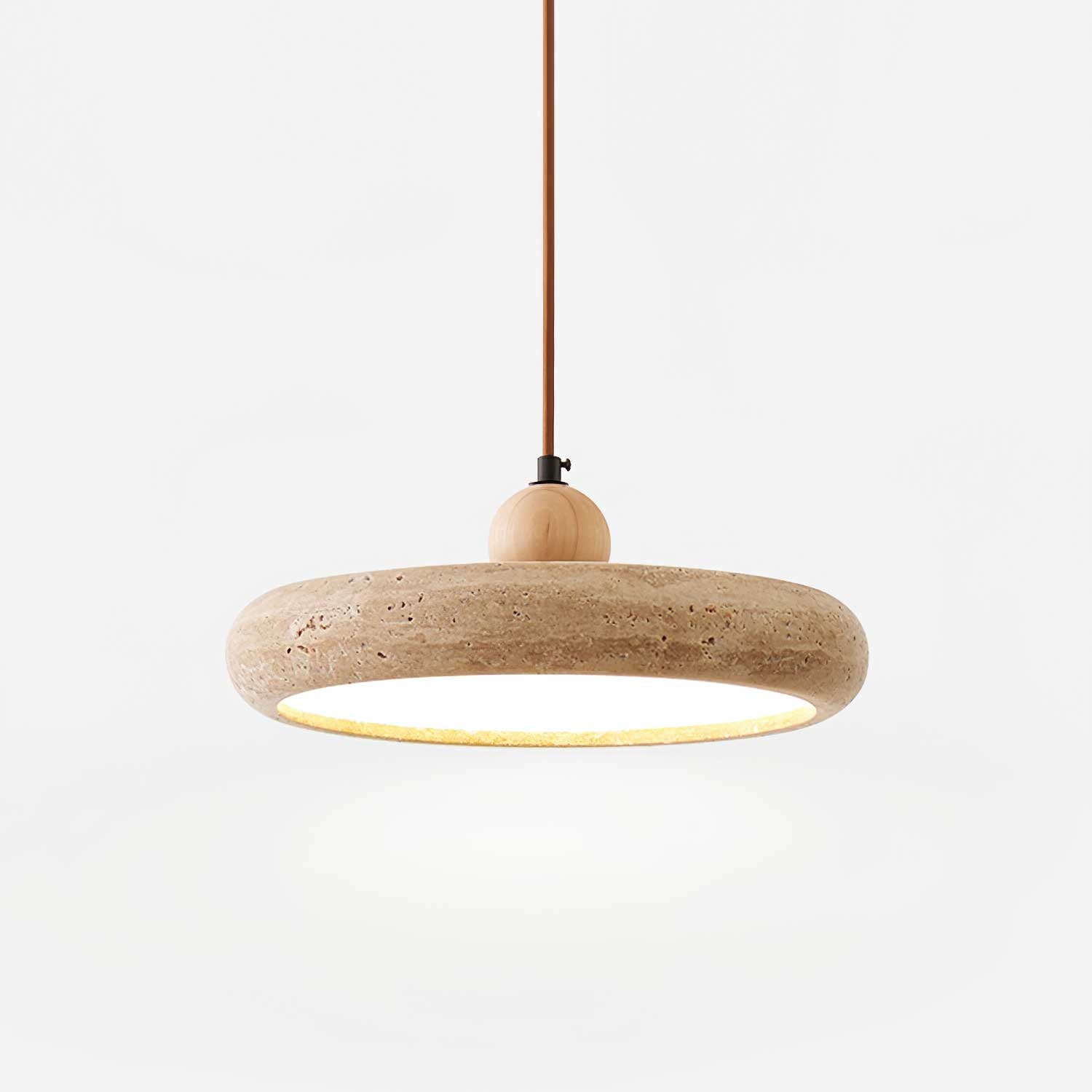 Suspension moderne Esaias en Travertin jaune