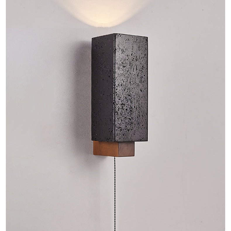 Applique murale moderne Kody en Noyer et noir et nbsp;travertin