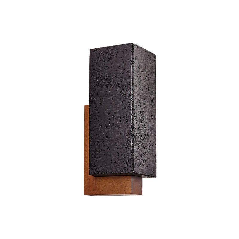 Applique murale moderne Kody en Noyer et noir et nbsp;travertin