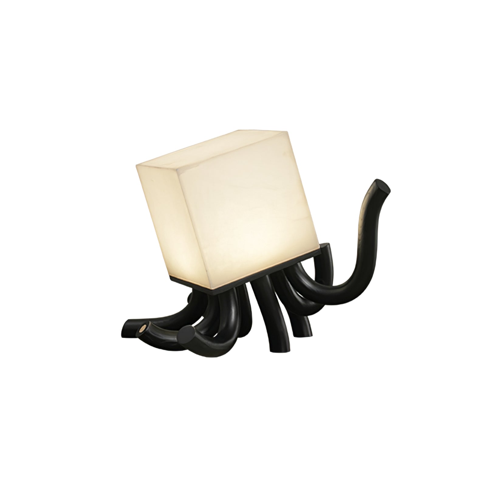 Lampe à poser moderne Eeli en Albâtre Noir et blanc