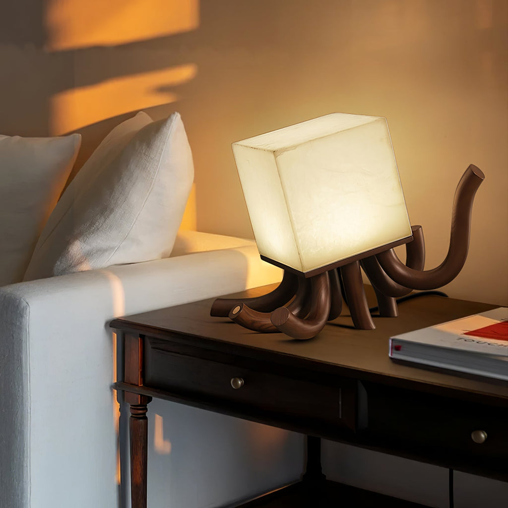 Lampe à poser moderne Eeli en Albâtre Noir et blanc
