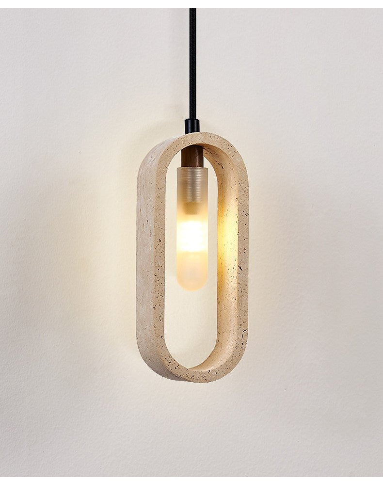 Suspension moderne Falon en Travertin jaune