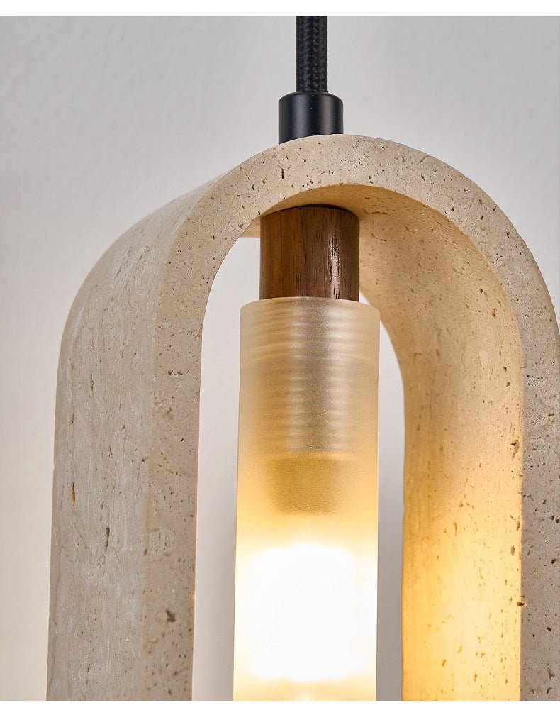 Suspension moderne Falon en Travertin jaune