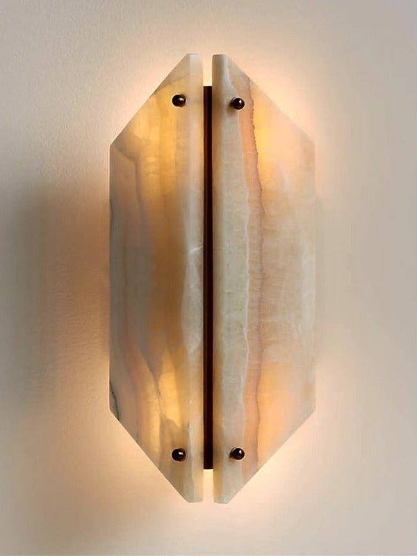 Applique murale moderne Berger en Onyx, Jade Blanc albâtre et blanc