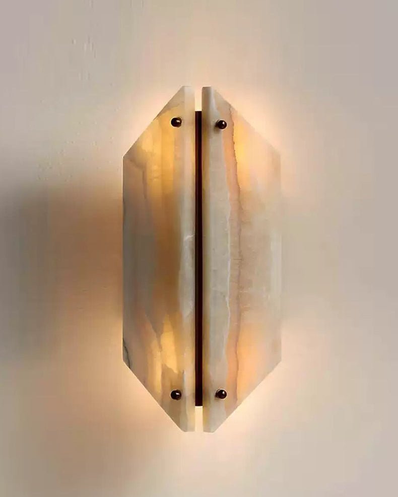 Applique murale moderne Berger en Onyx, Jade Blanc albâtre et blanc