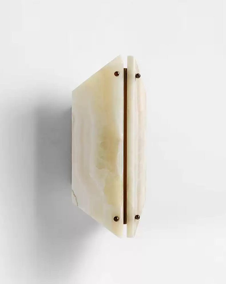 Applique murale moderne Berger en Onyx, Jade Blanc albâtre et blanc