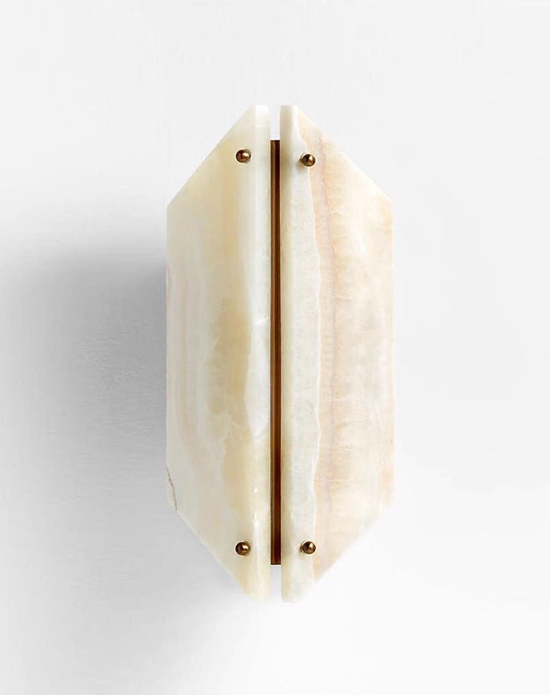 Applique murale moderne Berger en Albâtre, Onyx Blanc Jade et blanc