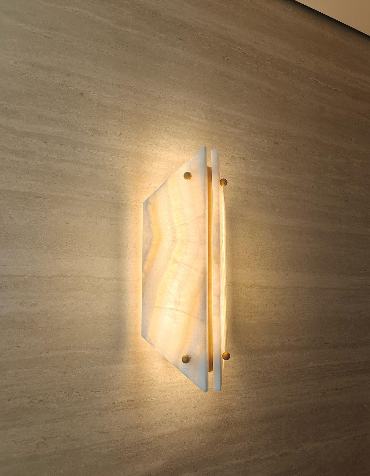Applique murale moderne Berger en Onyx, Jade Blanc albâtre et blanc