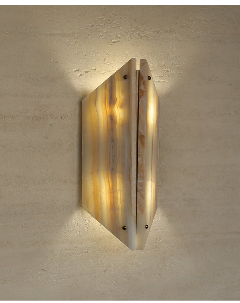 Applique murale moderne Berger en Onyx, Jade Blanc albâtre et blanc