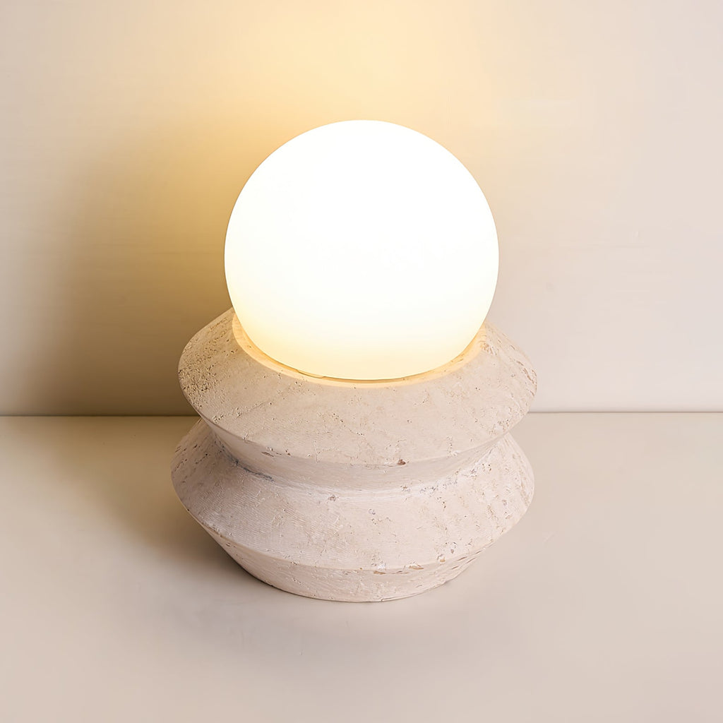 Lampe à poser moderne Armod en Travertin jaune et blanc