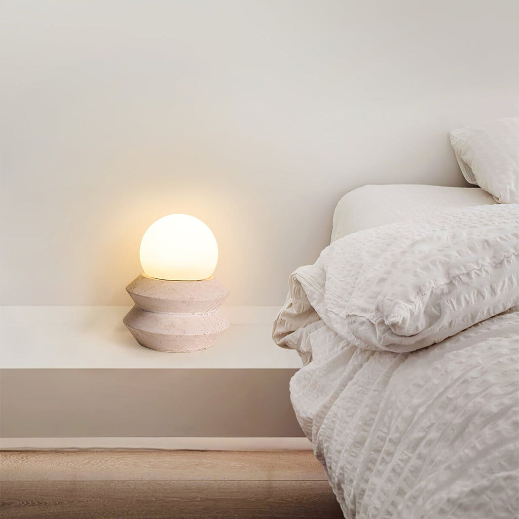 Lampe à poser moderne Armod en Travertin jaune et blanc