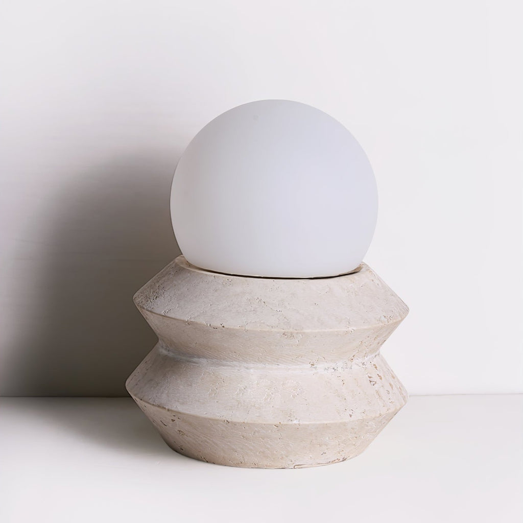 Lampe à poser moderne Armod en Travertin jaune et blanc