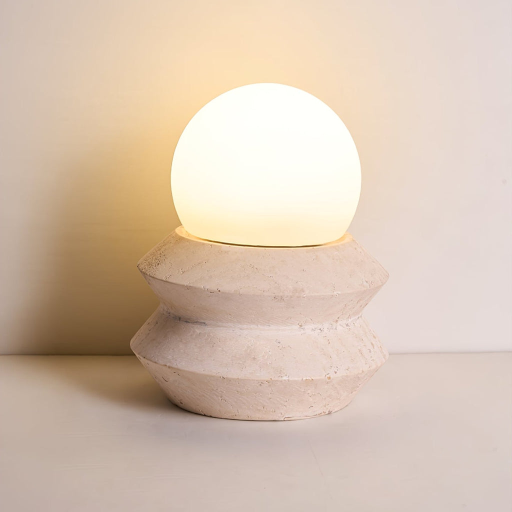 Lampe à poser moderne Armod en Travertin jaune et blanc