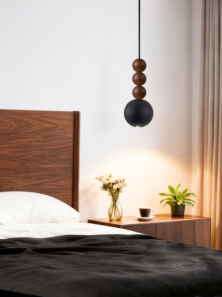 Suspension moderne Wol en Noyer et noir travertin