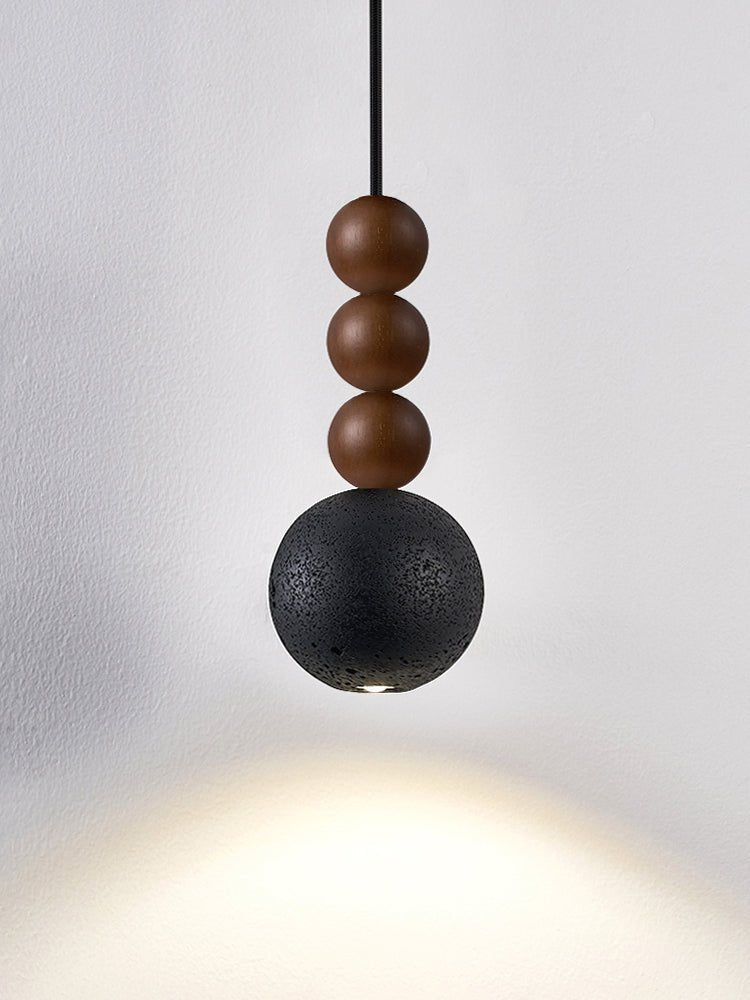 Suspension moderne Wol en Noyer et noir travertin
