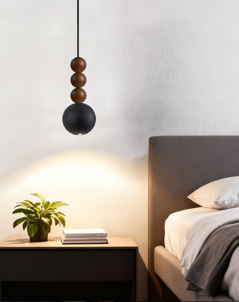 Suspension moderne Wol en Noyer et noir travertin