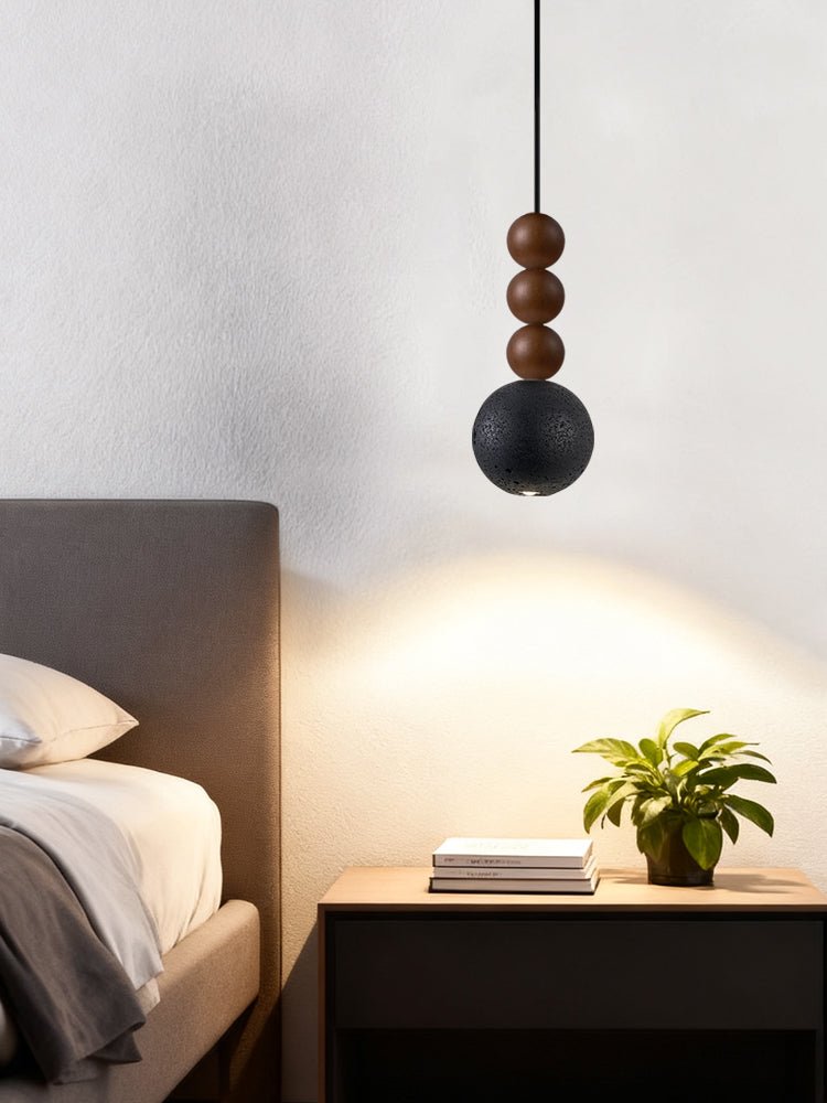 Suspension moderne Wol en Noyer et noir travertin