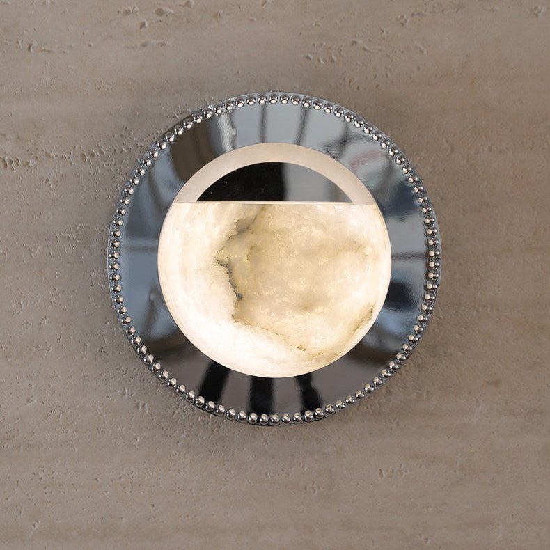Applique murale moderne Ville en Albâtre Chrome et blanc