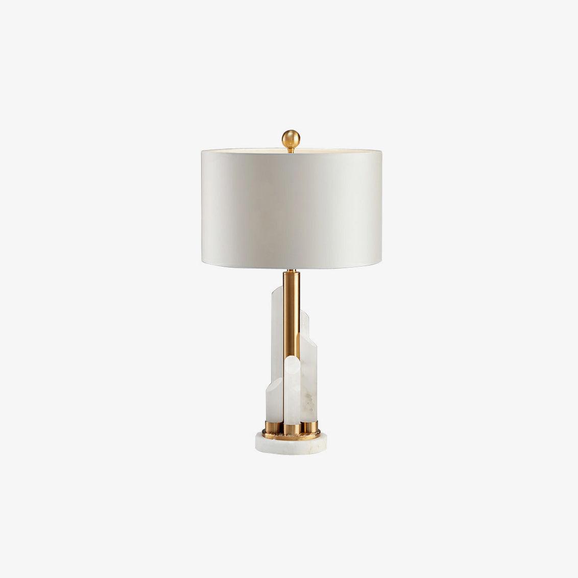 Lampe à poser moderne Erne en Albâtre, métal Doré et blanc