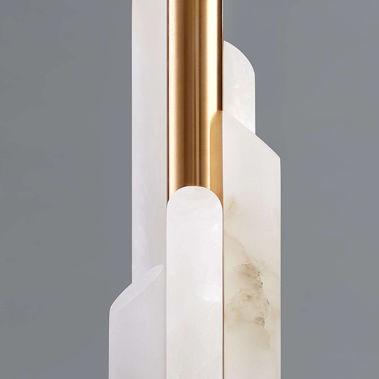 Lampe à poser moderne Erne en Albâtre, métal Doré et blanc