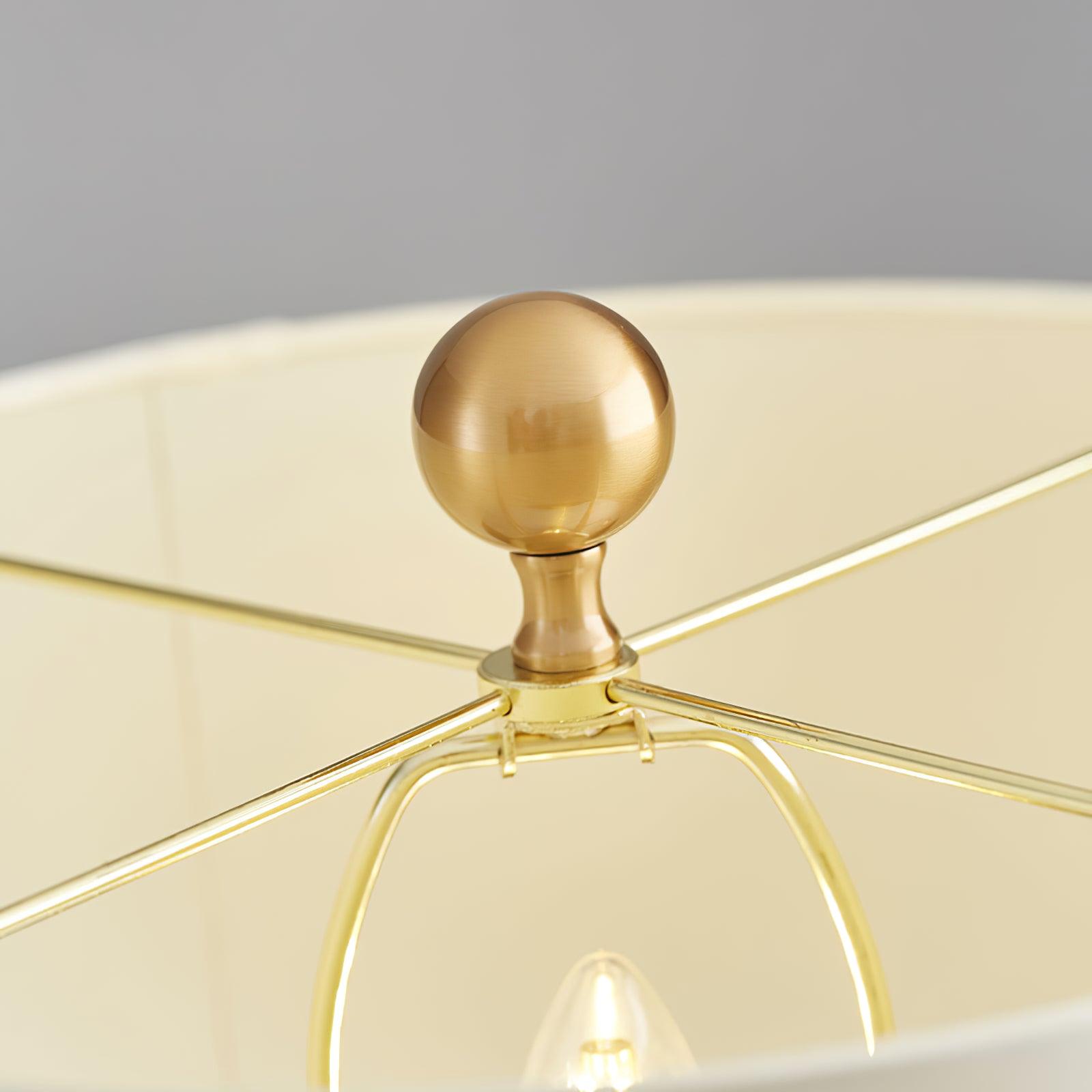 Lampe à poser moderne Erne en Albâtre, métal Doré et blanc