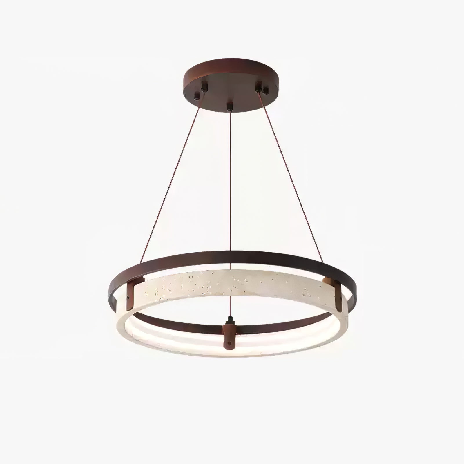 Suspension moderne Vili en Travertin jaune et noyer bois