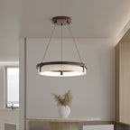 Suspension moderne Vili en Travertin jaune et noyer bois