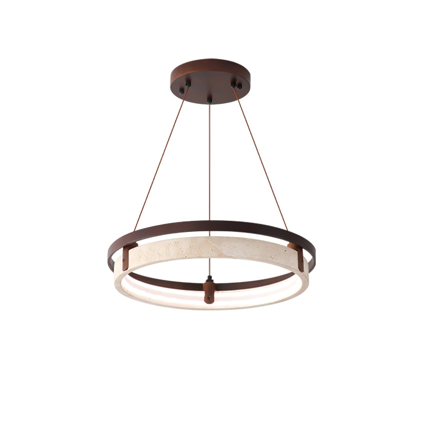 Suspension moderne Vili en Travertin jaune et noyer bois