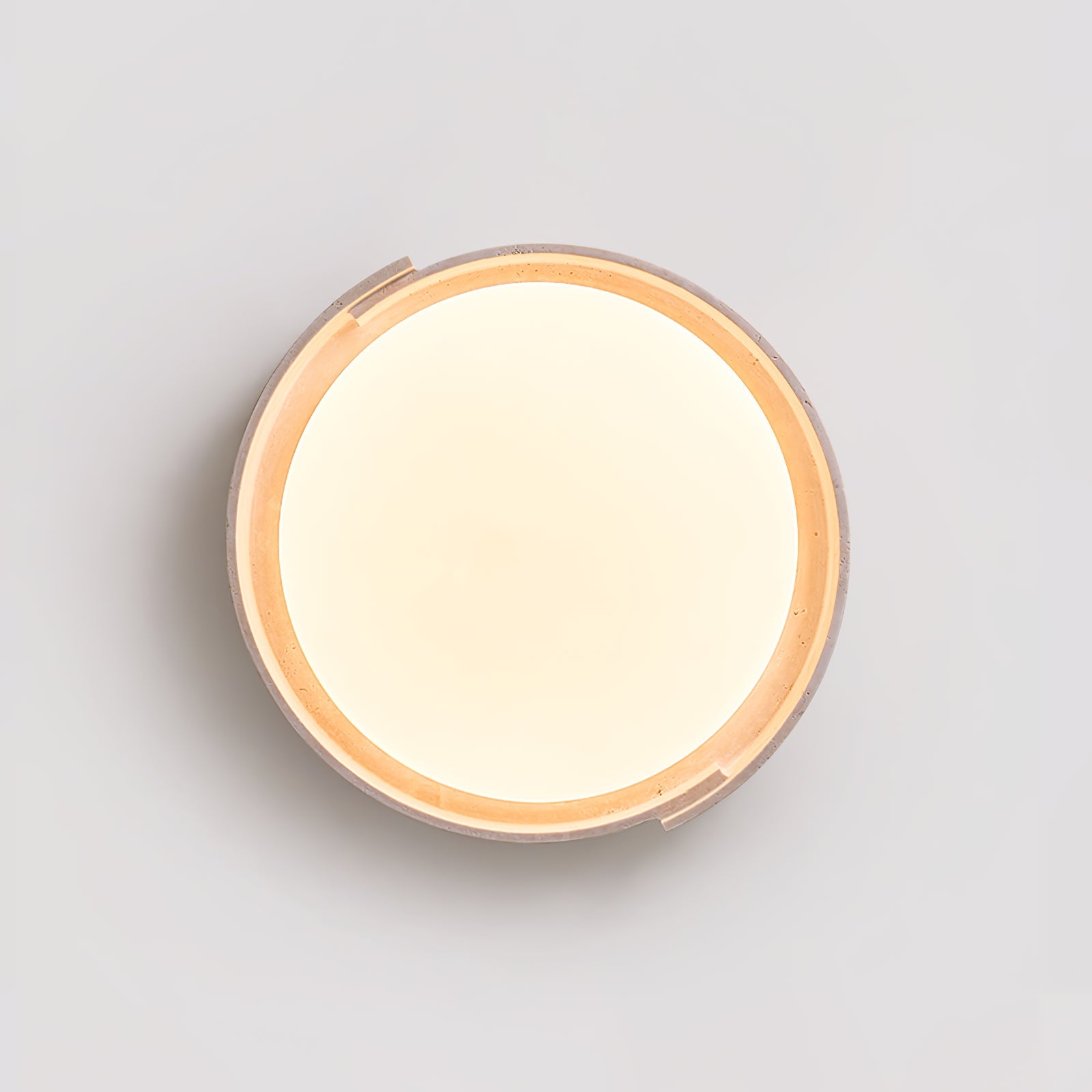 Plafonnier moderne Simeon en Travertin jaune et blanc