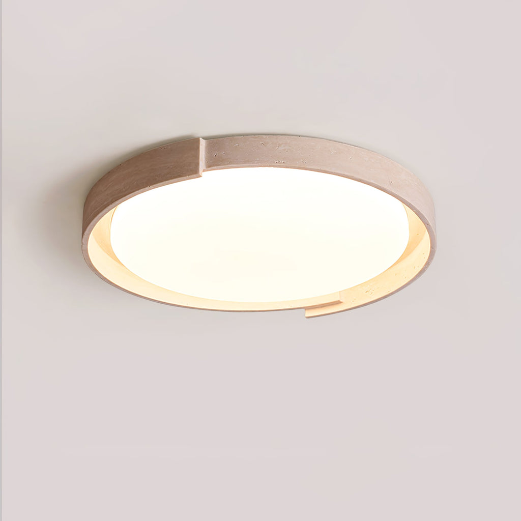 Plafonnier moderne Simeon en Travertin jaune et blanc