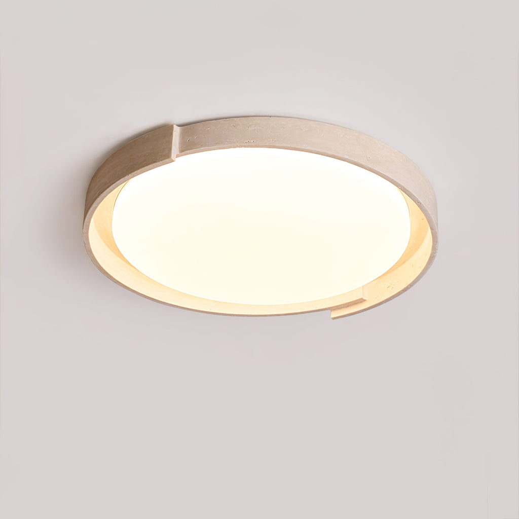 Plafonnier moderne Simeon en Travertin jaune et blanc