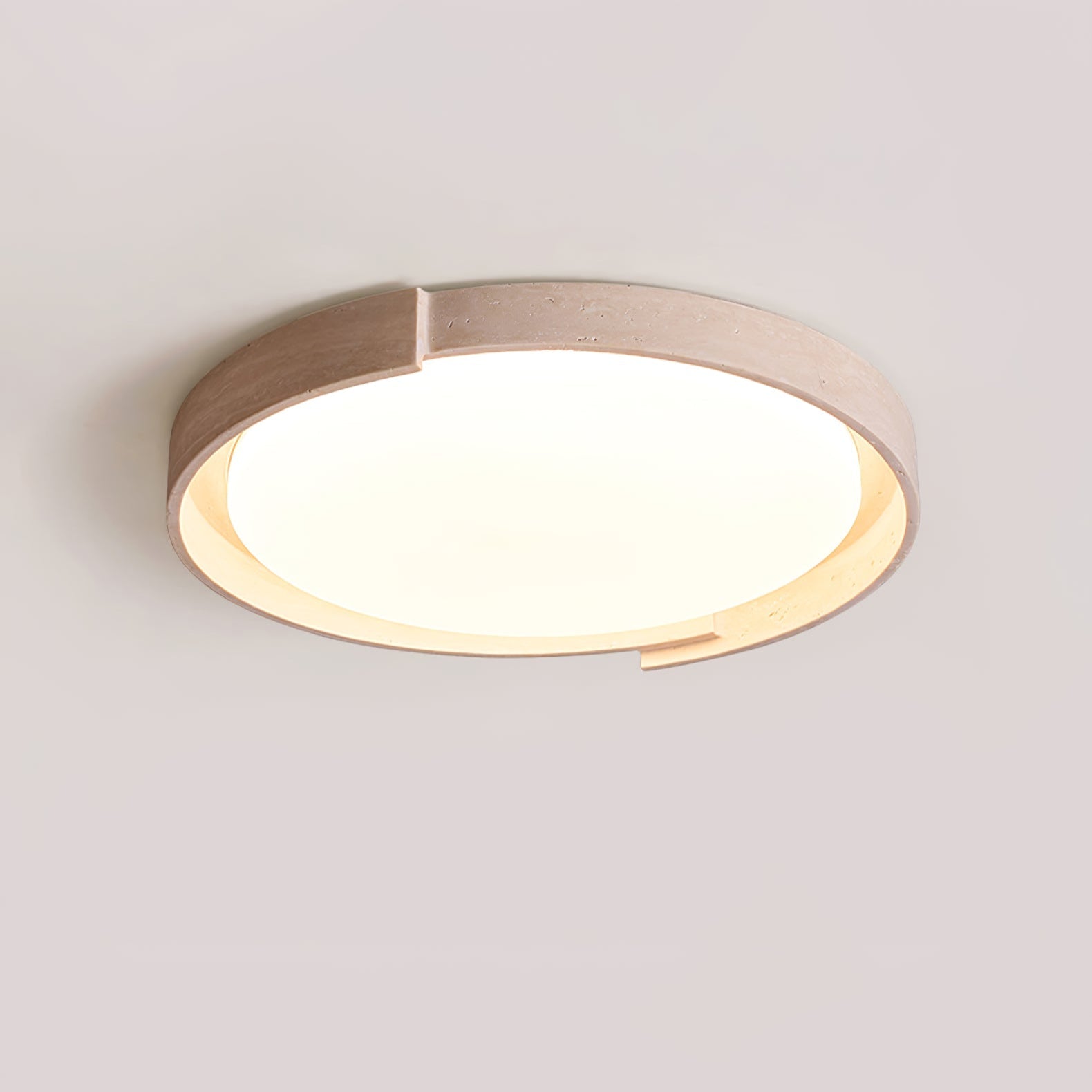 Plafonnier moderne Simeon en Travertin jaune et blanc