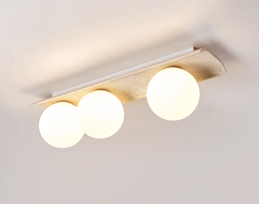 Plafonnier moderne Kade en Travertin jaune et blanc