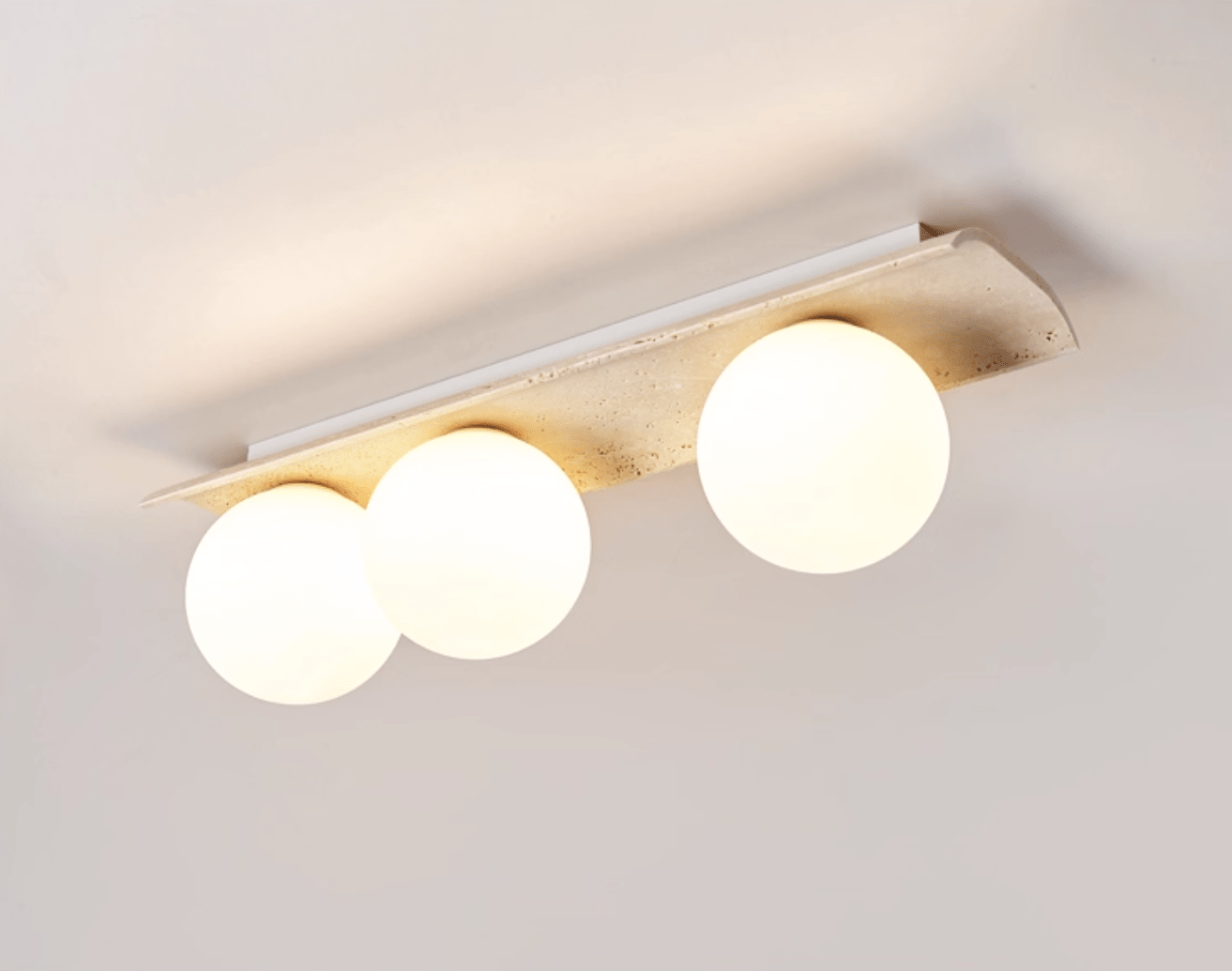 Plafonnier moderne Kade en Travertin jaune et blanc
