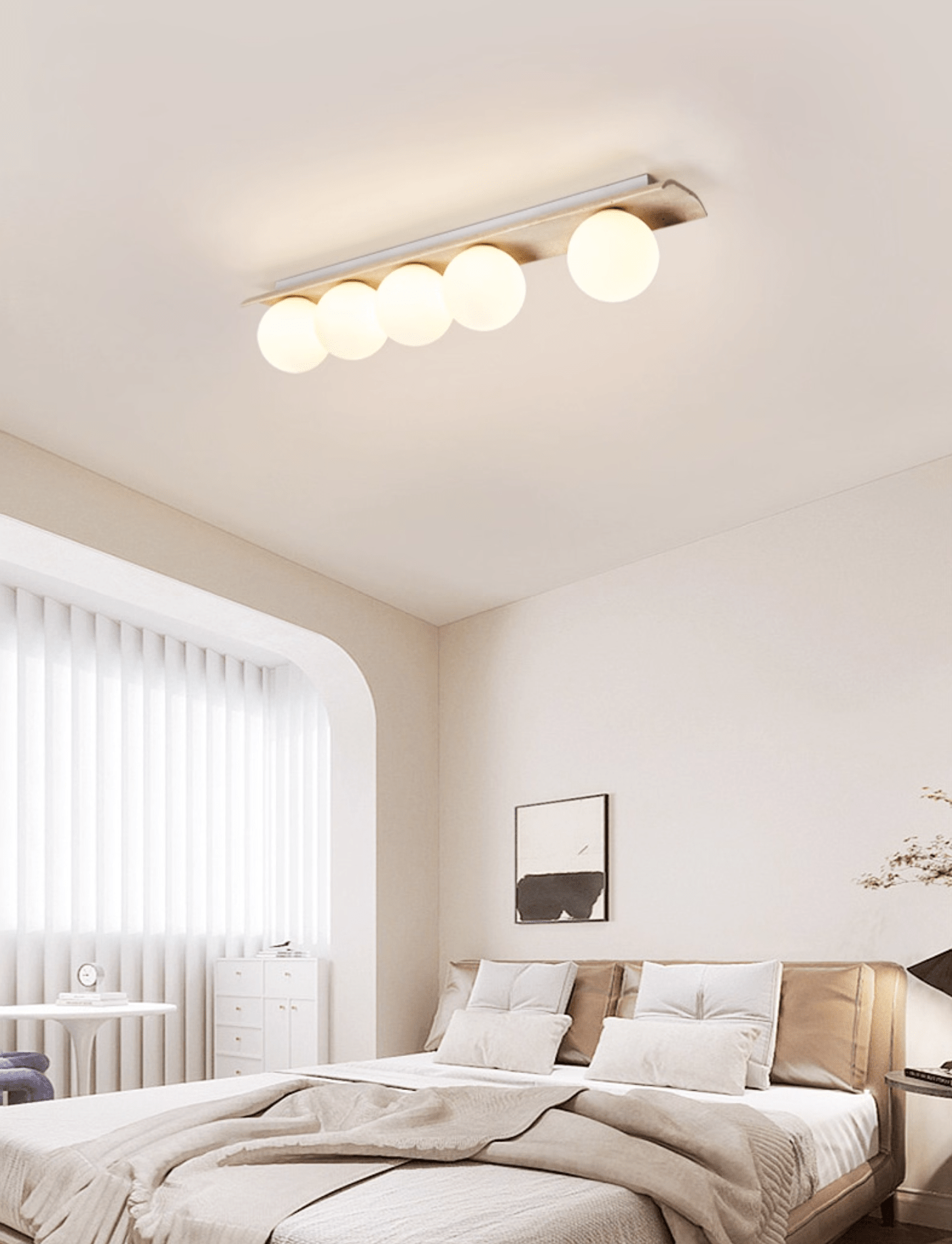 Plafonnier moderne Kade en Travertin jaune et blanc