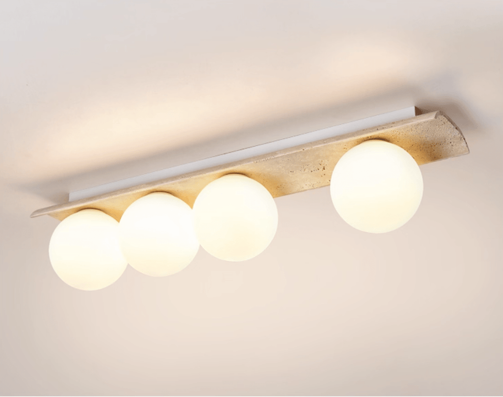 Plafonnier moderne Kade en Travertin jaune et blanc