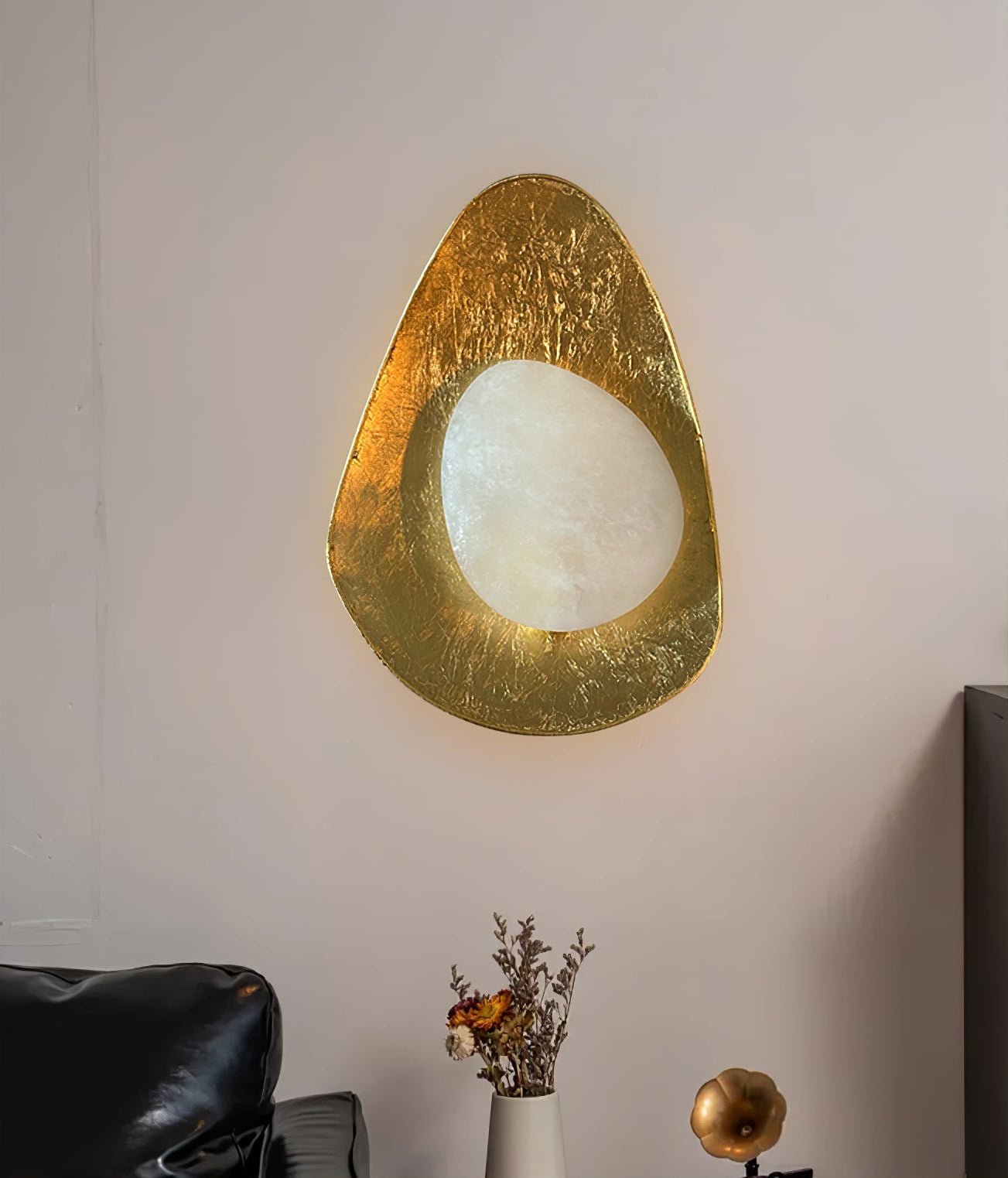 Applique murale moderne Carlton en Albâtre Rose or et blanc