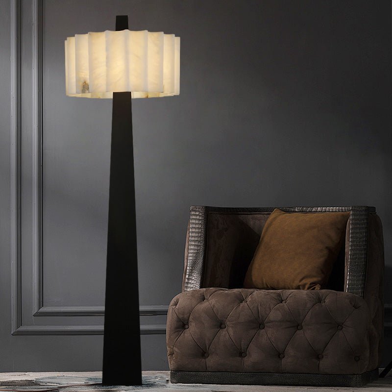 Lampadaire moderne Flyte en Albâtre Noir et blanc