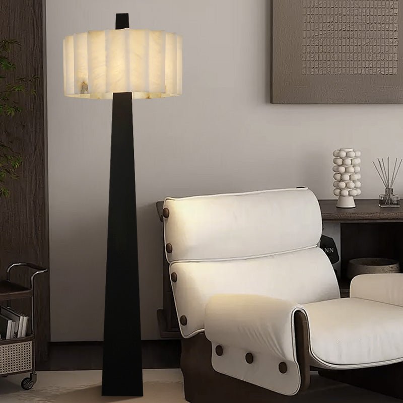 Lampadaire moderne Flyte en Albâtre Noir et blanc