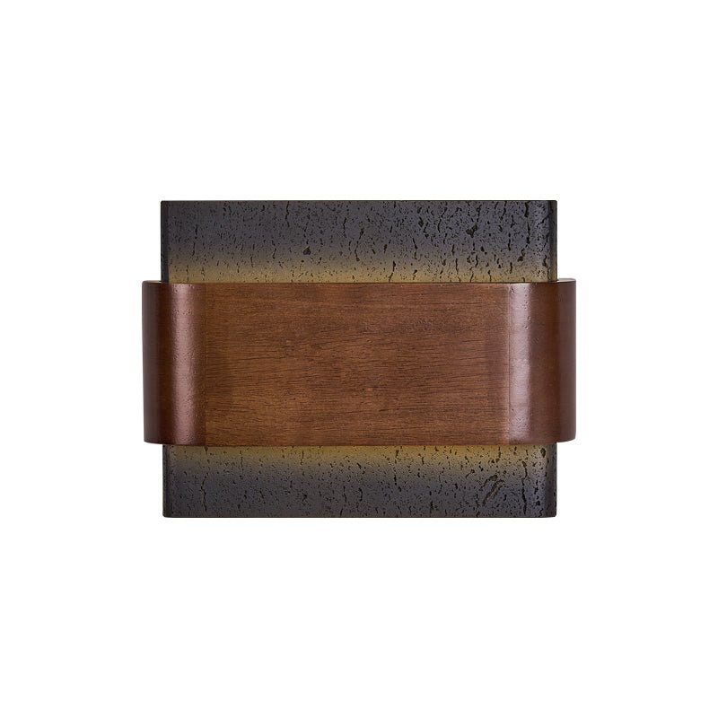 Applique murale moderne Ernest en Noyer bois et noir travertin