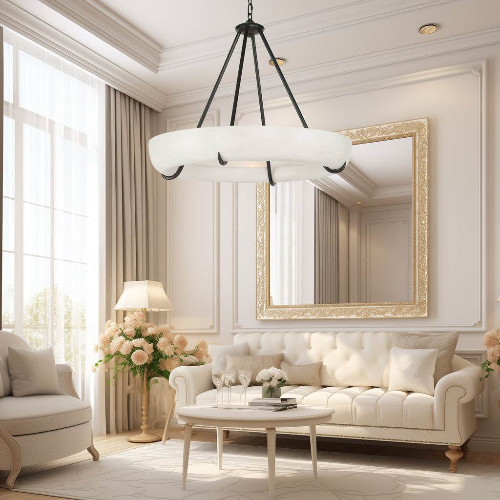 Lustre moderne Sigvaldi en Albâtre Noir